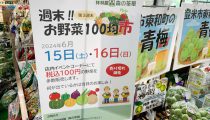 毎月第3週の土日は「週末！！お野菜１００均市」です。